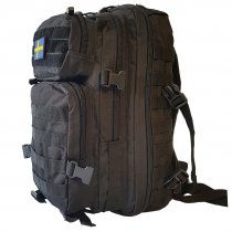 US Assault Backpack Black 25L - Swedish Flag