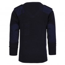 Fostex Garments Pullover V-neck 50% wool -Navy Blue