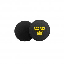 Swedish PVC Patch Round - 3 Crown - Black/Yellow