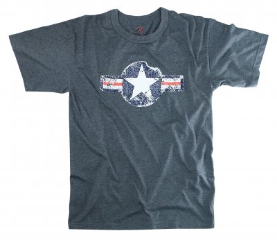 Amerikansk T-trøje VINTAGE ARMY AIR CORPS Ljusblå